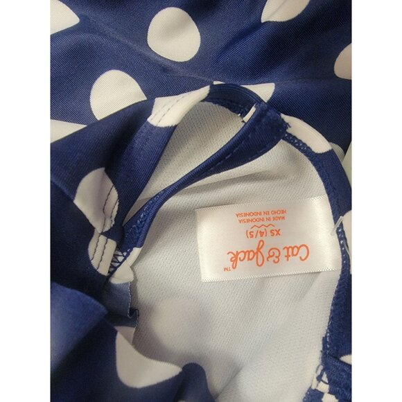 Girls Blue & White Polka Dot Ruffle One-Piece Swimsuit By Cat & Jack Size XS - Picture 4 of 4